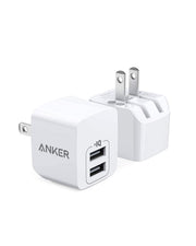 Anker Dual Port 12W USB A Charger Block, Foldable Plug, 2 Pack