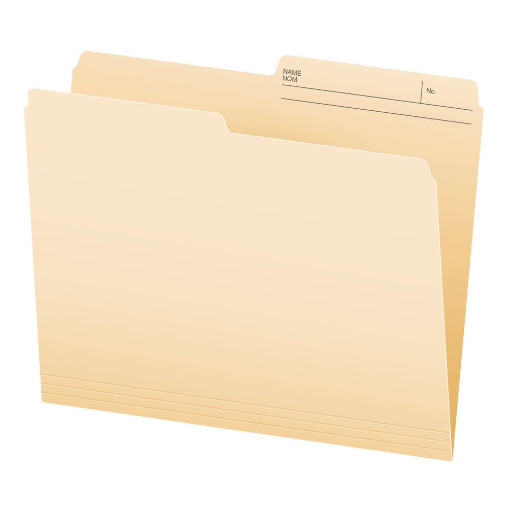 Pendaflex Manila File Folders, 1/2 Cut Tab, Letter Size, 250 Count