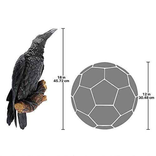 Design Toscano The Raven's Perch Gothic Wall Sculpture, 46 cm