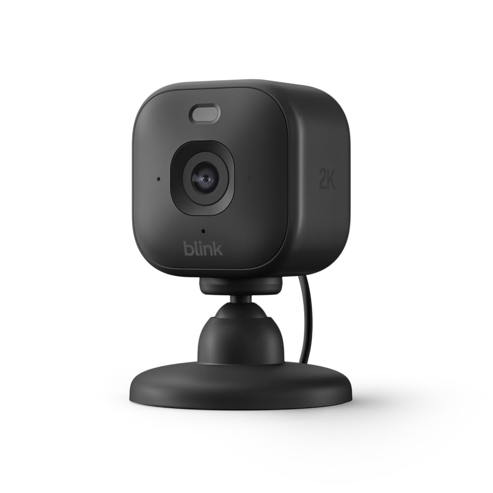 Blink Mini 2K+ Plug-In Indoor Security Camera, Black
