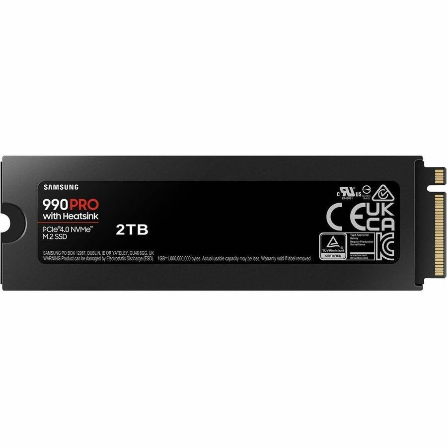 Samsung 990 PRO w/Heatsink SSD 2TB PCIe Gen4 NVMe M.2, MZ-V9P2T0CW