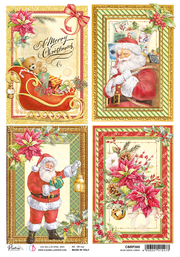 Ciao Bella Rice Paper A4 Piuma Dear Santa Cards - 5 Sheets