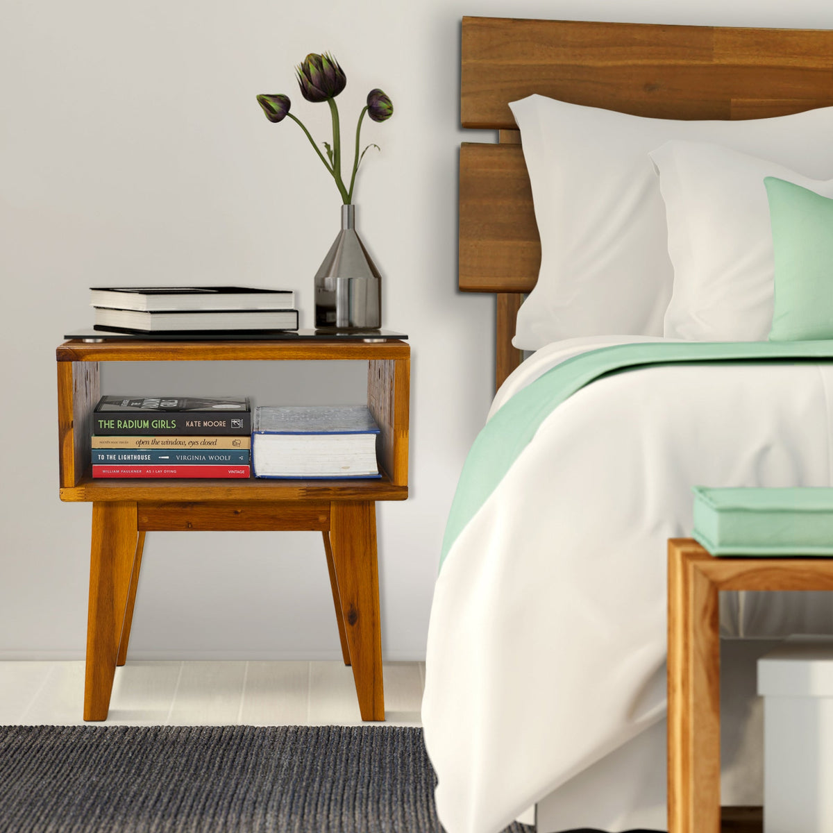 Serena Solid Acacia Wood Nightstand