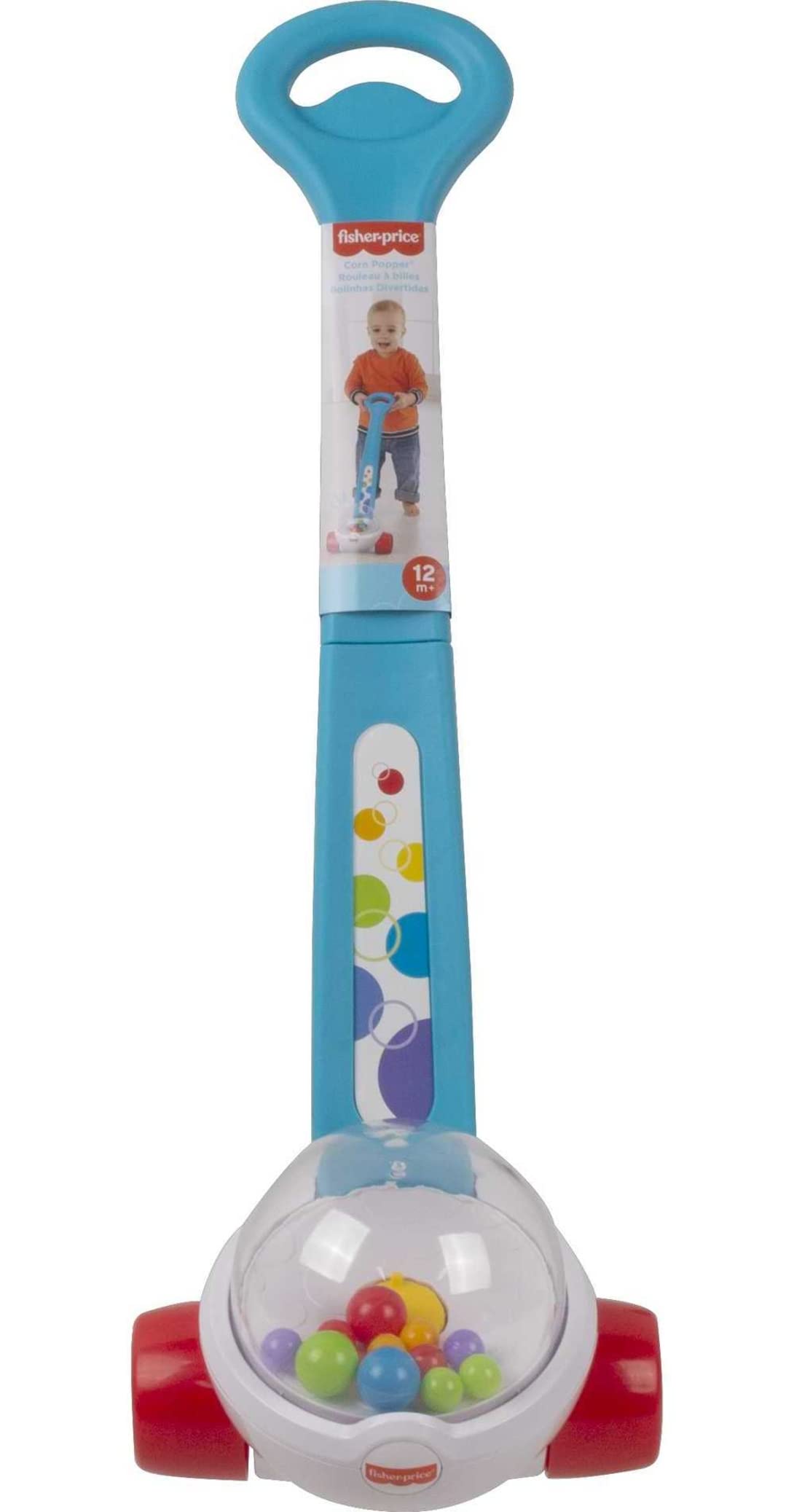 Fisher-Price Corn Popper Push-Along Toy, Blue