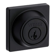 Weiser Elements Matte Black Square Deadbolt Lock, Grade 3
