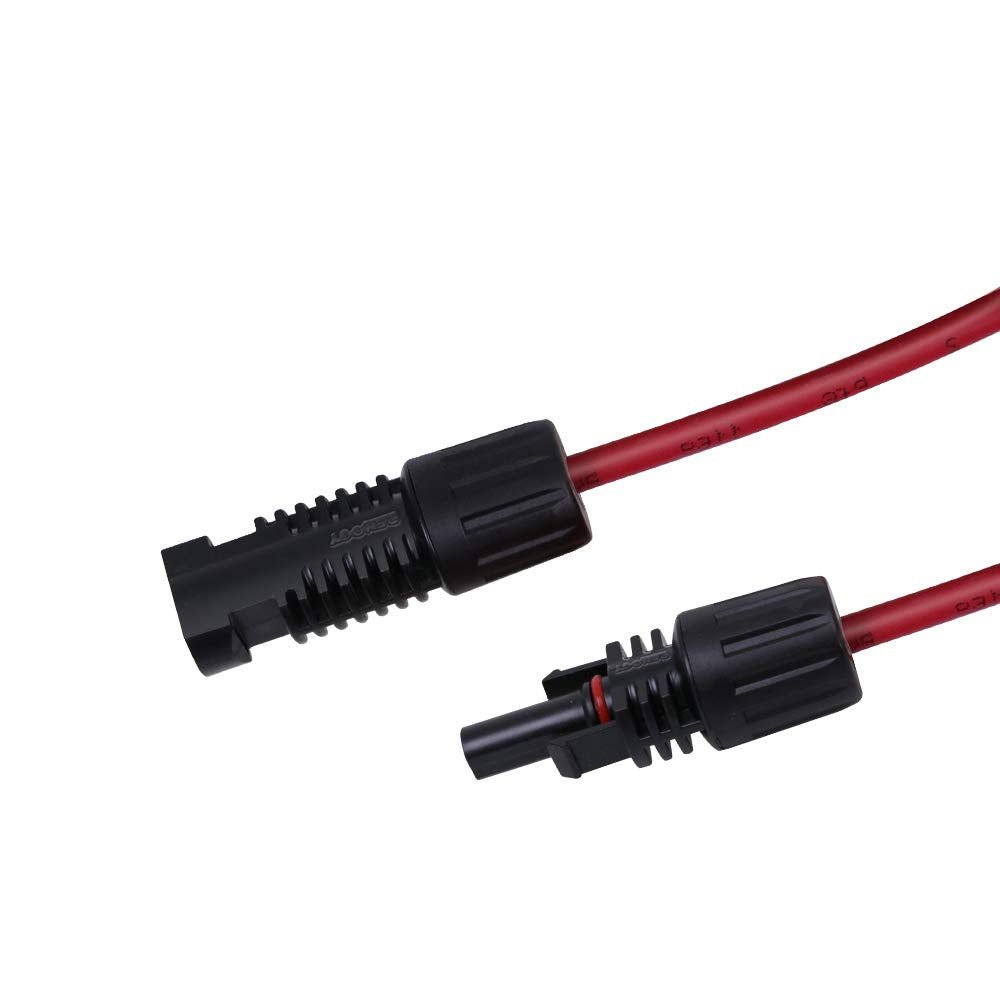 Renogy 20FT 12AWG Solar Panel Extension Cable, 1 Pair, Red and Black