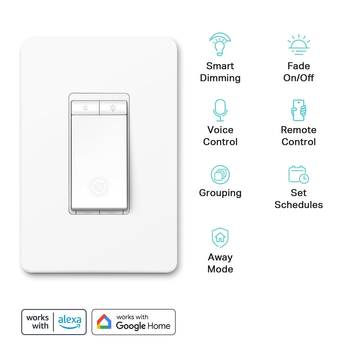 Kasa Smart Single Pole Dimmer Switch HS220, White