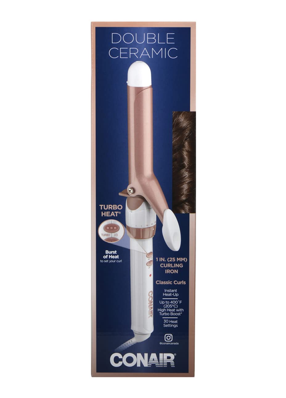 Conair CD701GNC Double Ceramic Curling Iron, 1"