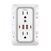 JcBlaon 6-Outlet Wall Surge Protector with 4 USB Ports, White