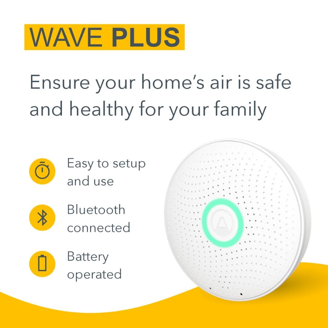 Airthings Wave Plus Indoor Air Quality Monitor with Radon Detection