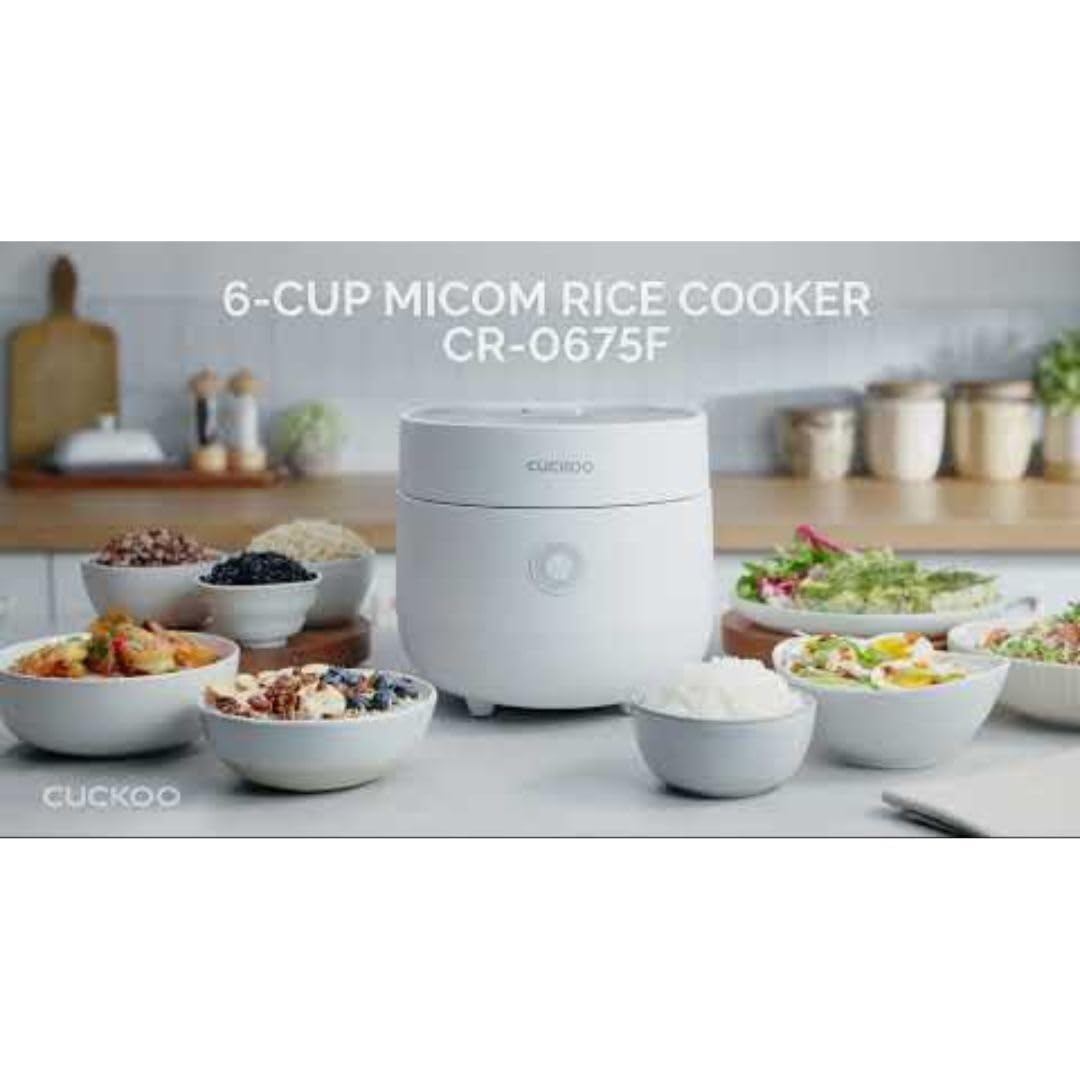 CUCKOO Micom Rice Cooker, 3 Cup Uncooked, White (CR-0375FW)