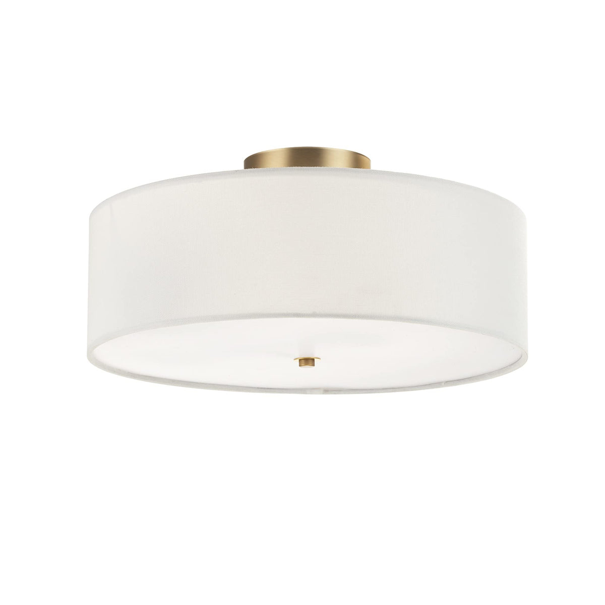 Globe Electric 60998 Kyle 2-Light Flush Mount Light, Matte Brass