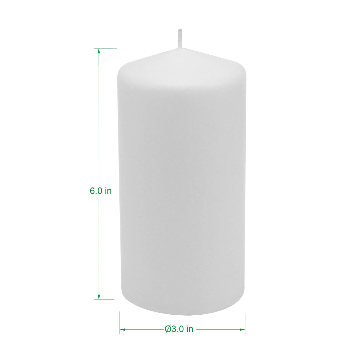 Stonebriar Unscented White Tall Pillar Candles, 3" x 6", 6 Count
