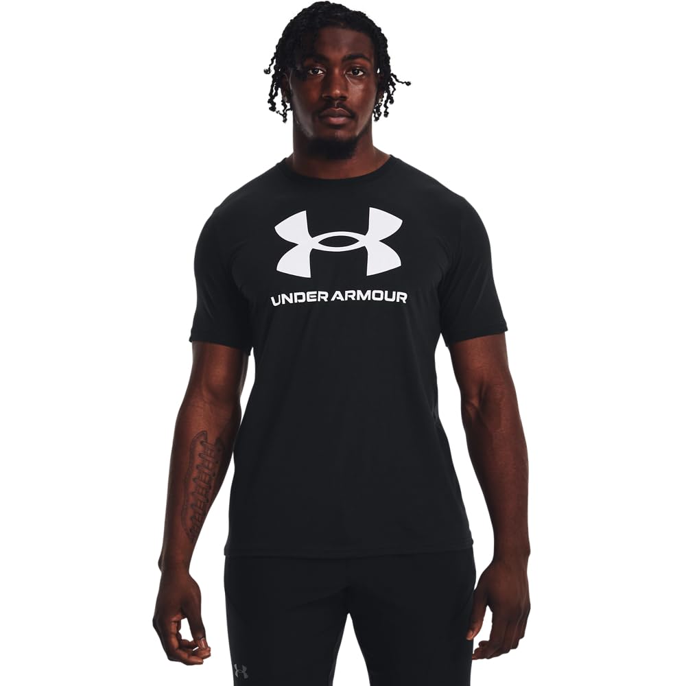 Under Armour Men's Sportstyle Logo T-Shirt, Black/White, Large