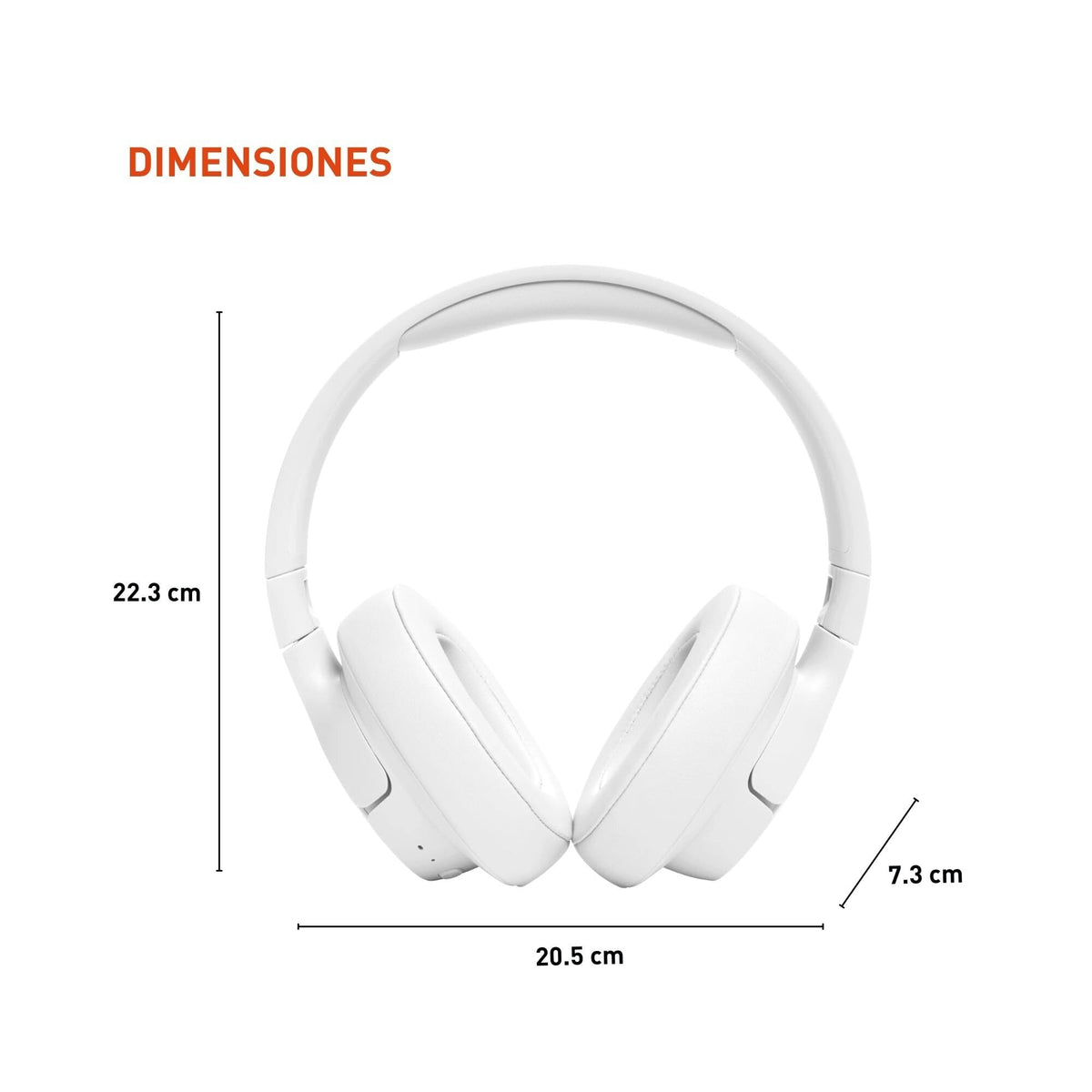 JBL Tune 720BT Wireless Over-Ear Headphones, Bluetooth 5.3, White