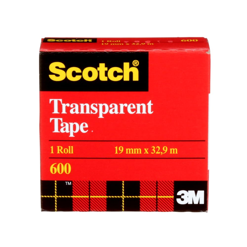 Scotch Transparent Tape, 19 mm x 32.9 m, 6 Rolls