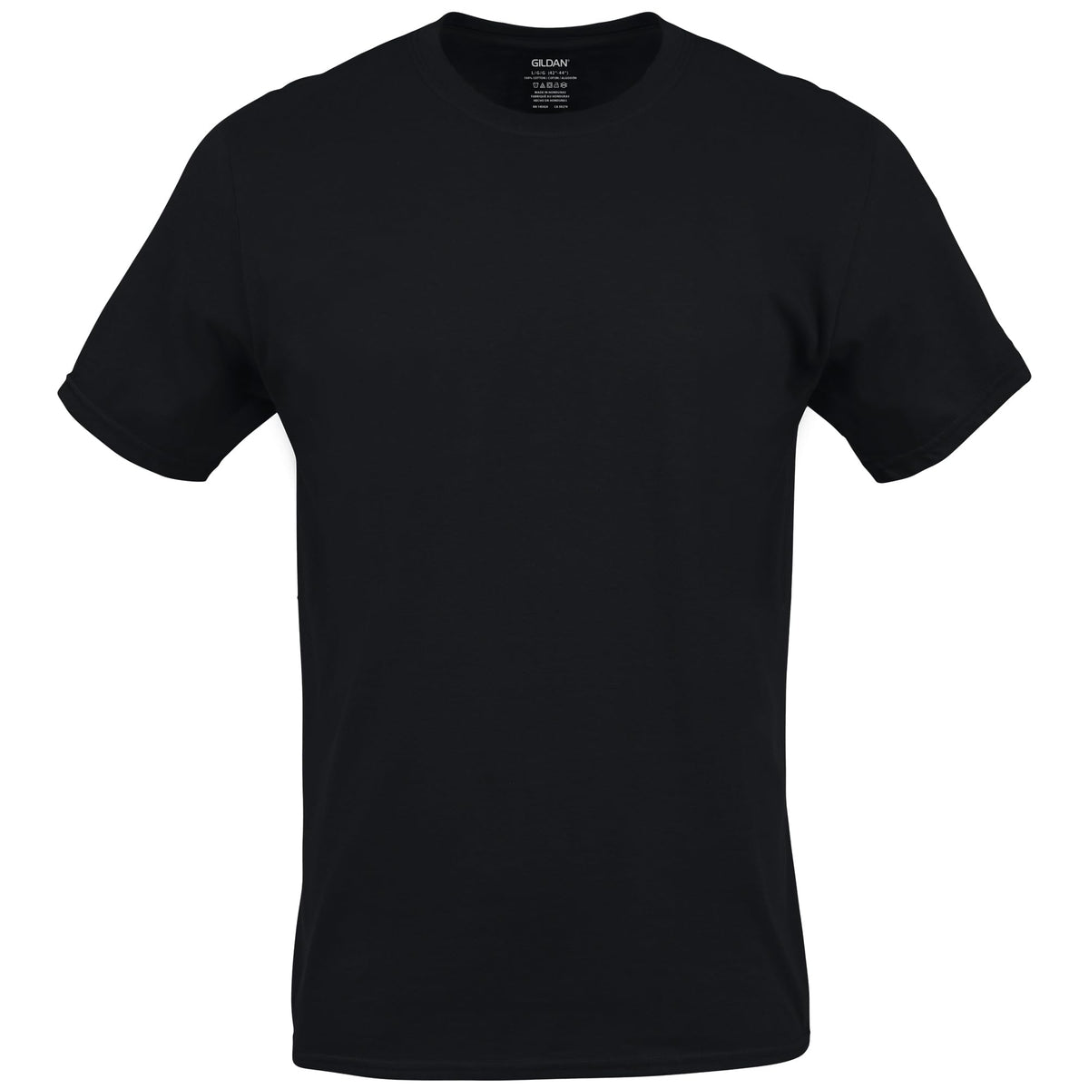 Gildan Men's Cotton Crew T-Shirts G1100, Black, Large, 6-Pack