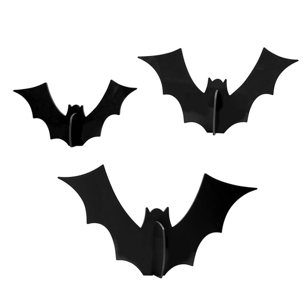 Kailo Chic Acrylic Halloween Bats, Black, Set of 3