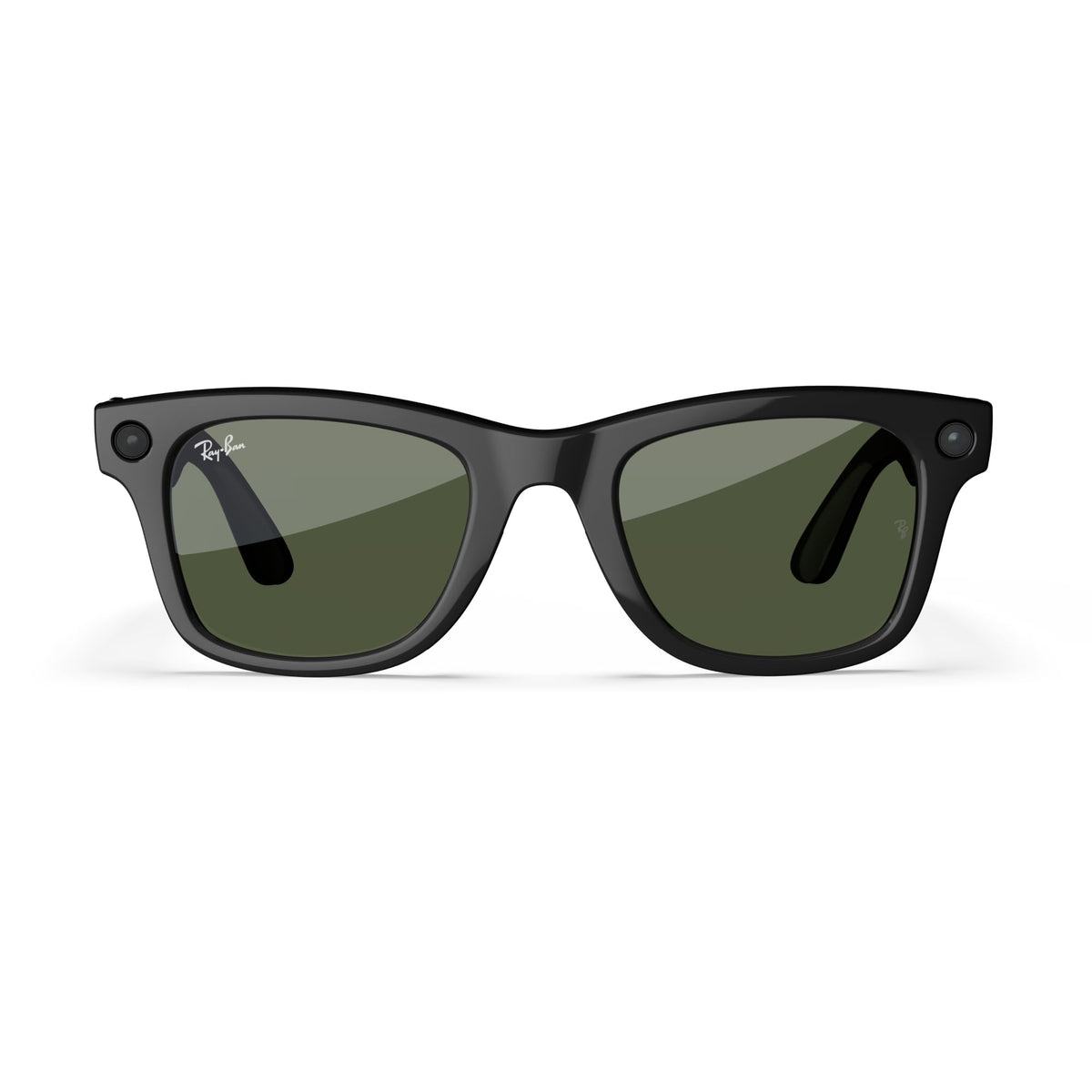 Ray-Ban Meta Glasses, Wayfarer, Shiny Black/G15 Green