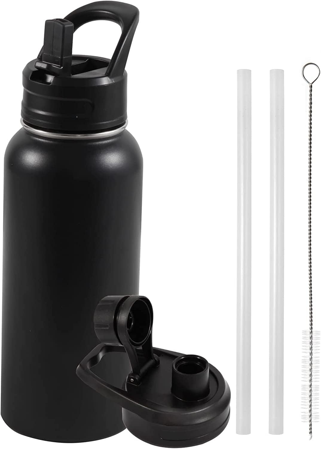 Insulated Stainless Steel Water Bottle, 32 oz, Black
