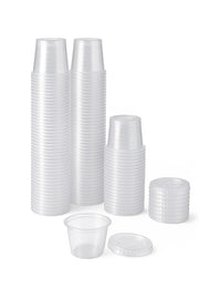 1 oz Disposable Portion Cups with Lids (200 Sets)