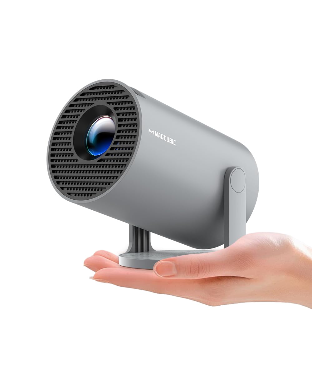 Magcubic Mini Smart Projector with 4K Support, Gloss Grey