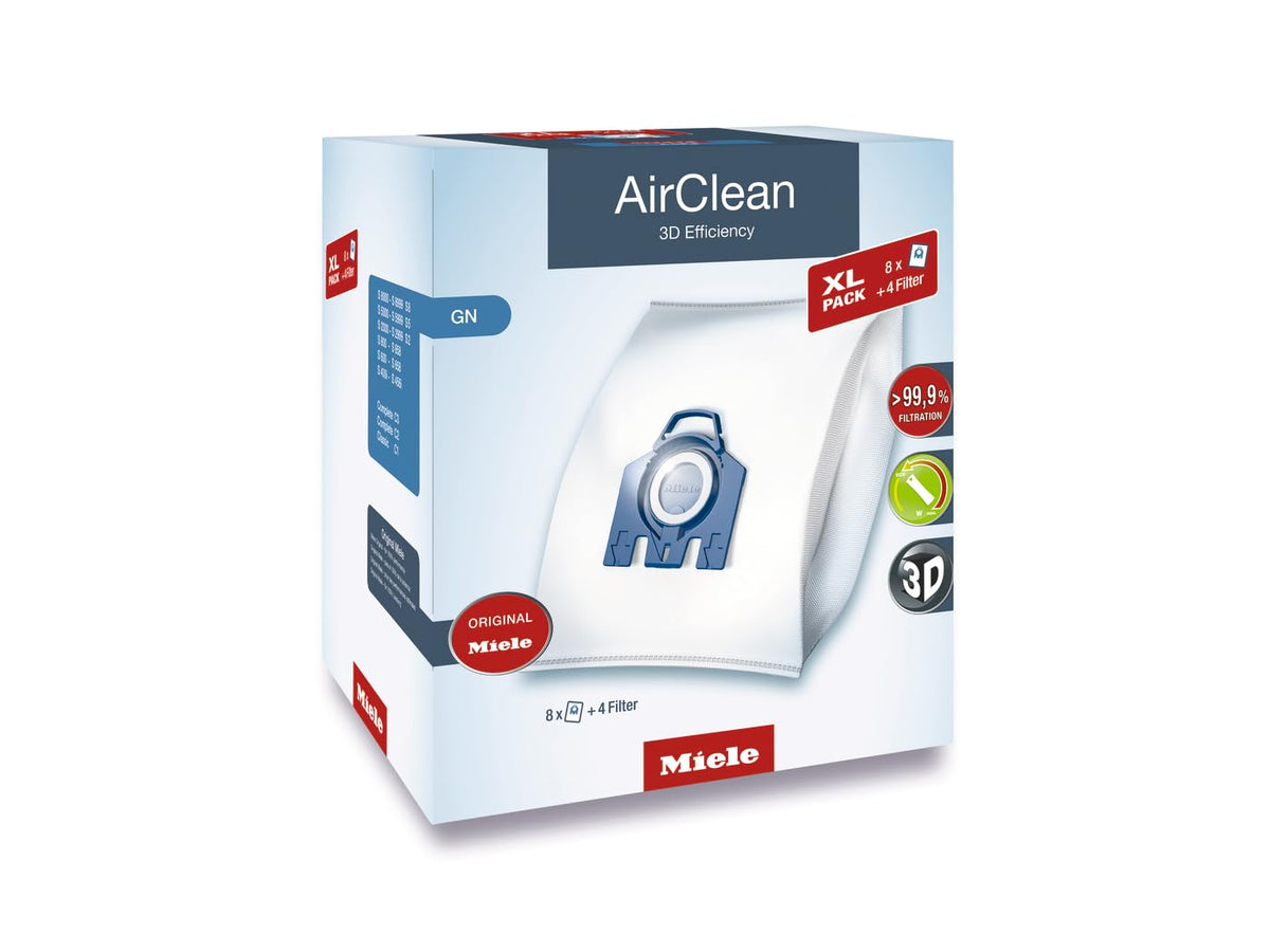 Miele AirClean 3D Efficiency GN Dust Bags, 8 Bags, 10455150
