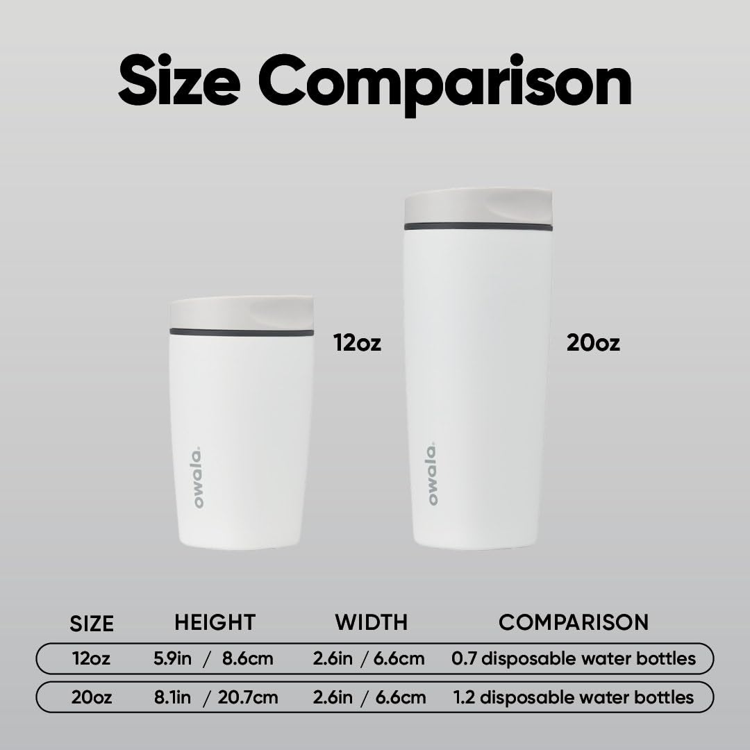 Owala SmoothSip Slider Insulated Coffee Tumbler, 12 oz, Sugar High