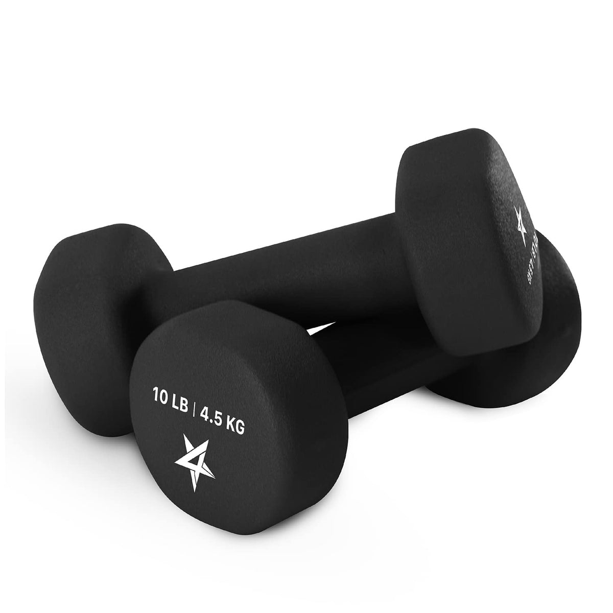 Yes4All Neoprene Dumbbells Pair, Black, 10lbs