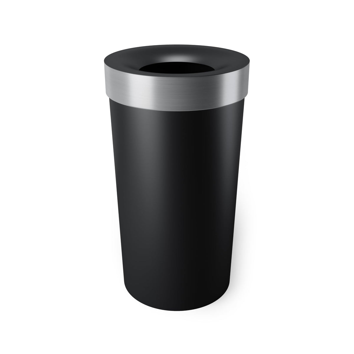 Umbra Vento Open Top Kitchen Trash Can, Black/Nickel, 62 L