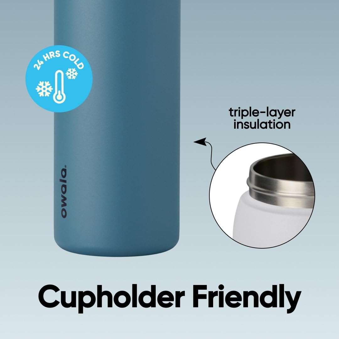 Owala FreeSip Stainless Steel Water Bottle, 40 Oz, Denim