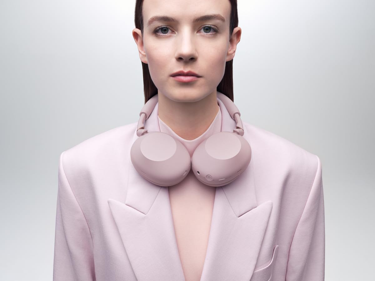Sony WH-1000XM6 Wireless Noise Canceling Headphones, Sand Pink