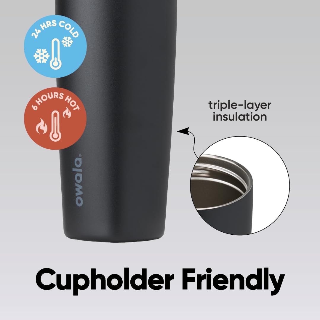 Owala SmoothSip Slider Insulated Coffee Tumbler, Lakeside, 20 oz