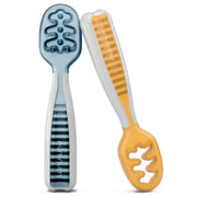 NumNum Pre-Spoon GOOtensils Baby Spoons, Blue/Orange (2 Pack)
