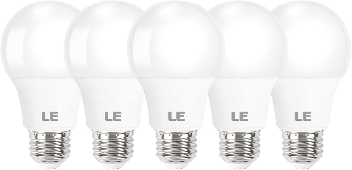 Lepro A19 LED Light Bulbs, 9W (60W Equivalent), 2700K (5 Pack)