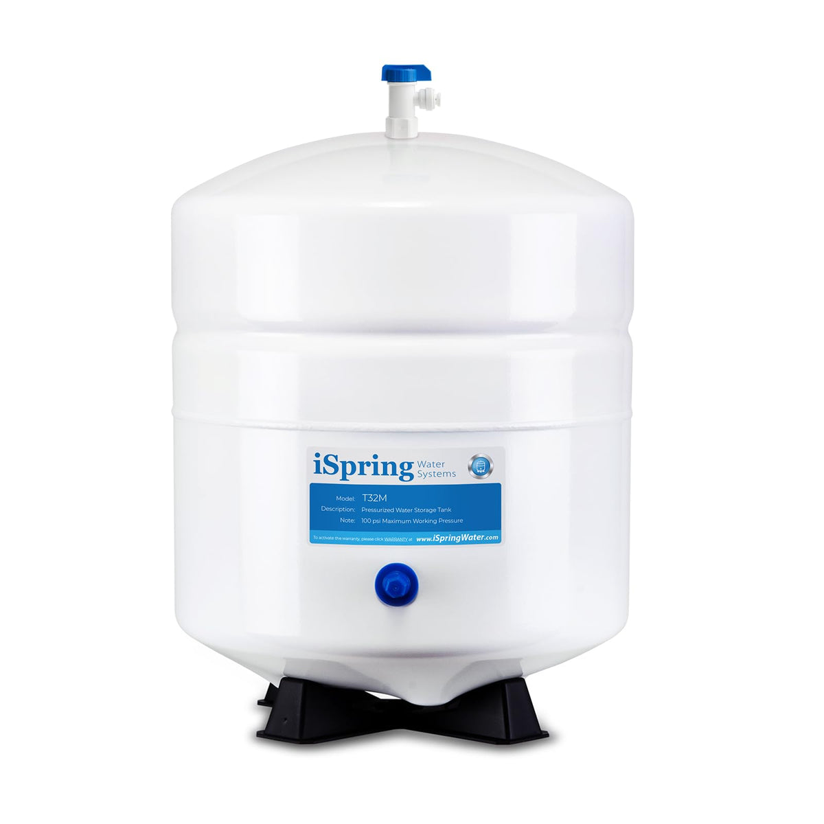 iSpring T32M Pressurized Water Storage Tank, 4 Gallon, White
