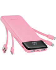 Charmast Power Bank with Built-In Cables, 10000mAh