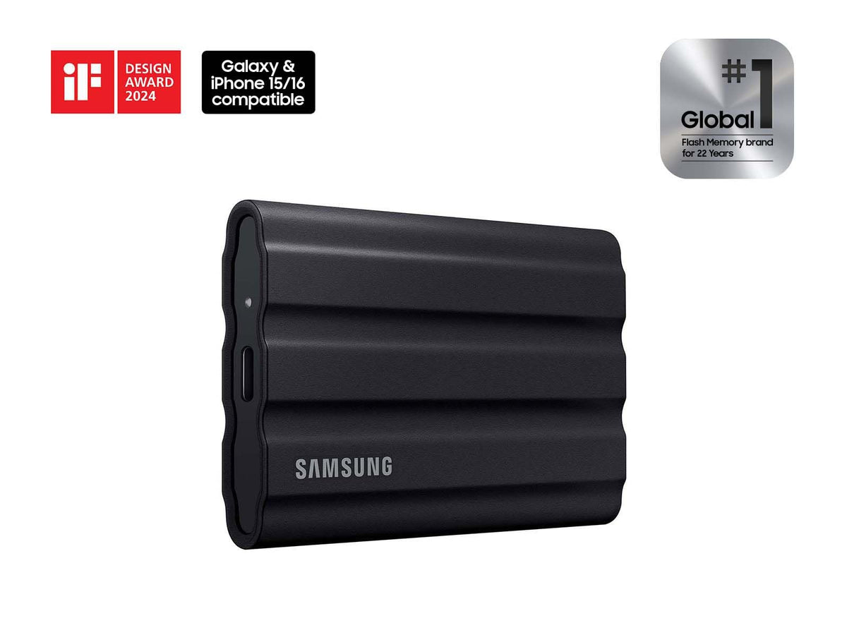 Samsung T7 Shield 1TB Portable SSD, Black, MU-PE1T0S/AM