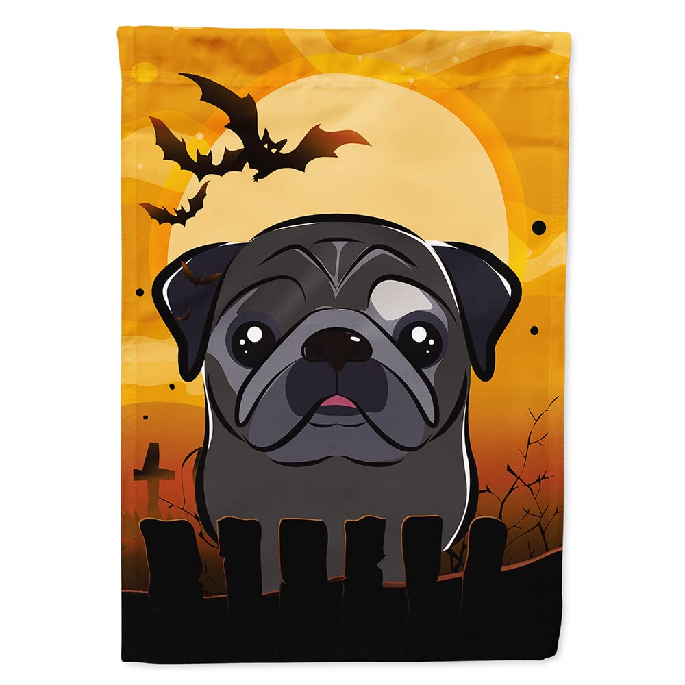 Caroline's Treasures Halloween Black Pug House Flag