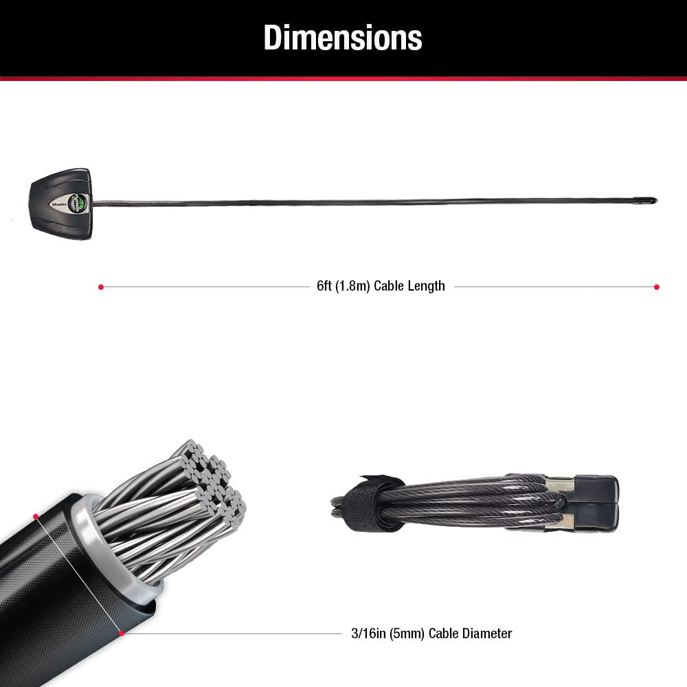 Master Lock 8417D Python Adjustable Locking Cable, 6-Foot, Black