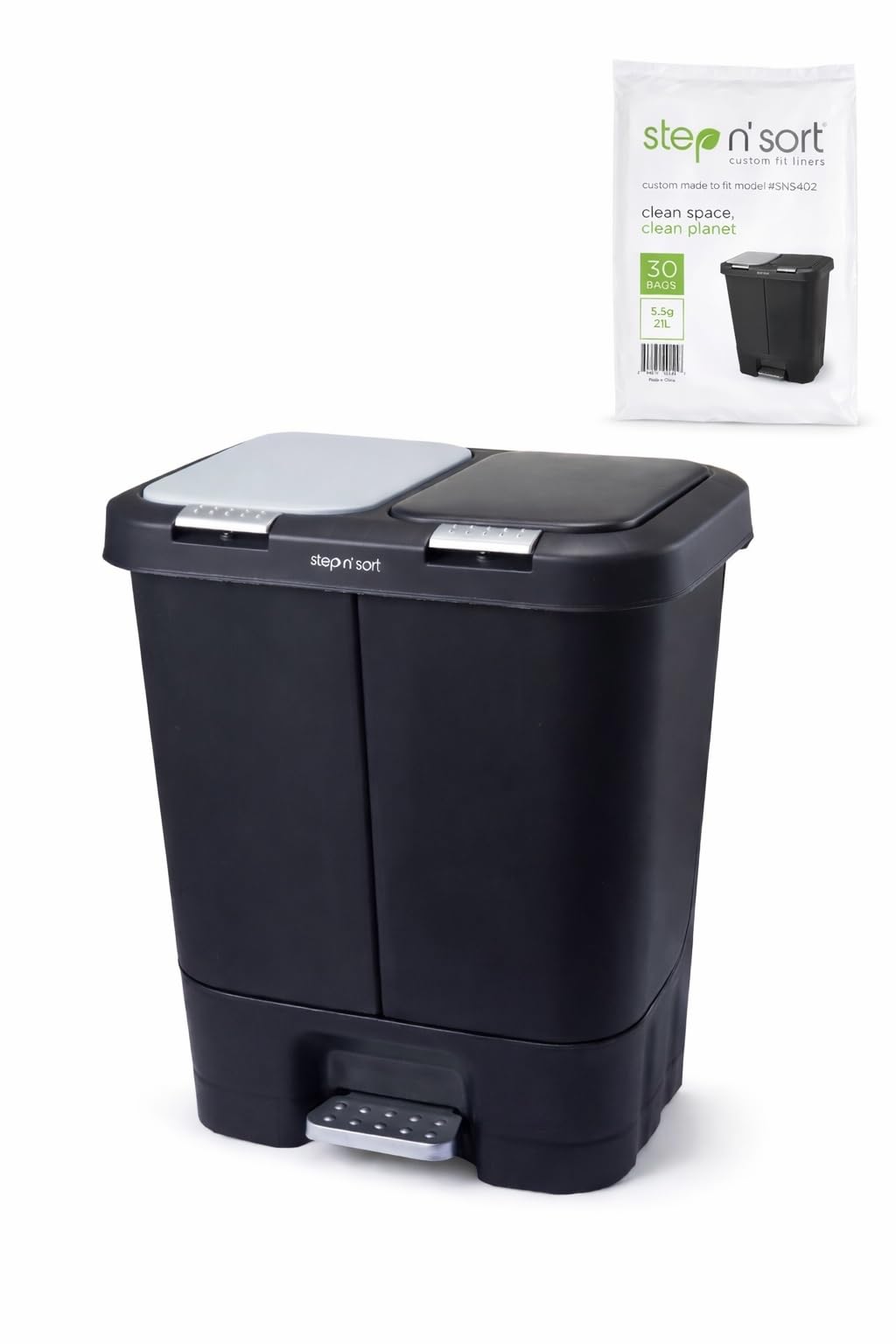 Step N' Sort 40L Dual Compartment Recycling Bin (2 x 20L)