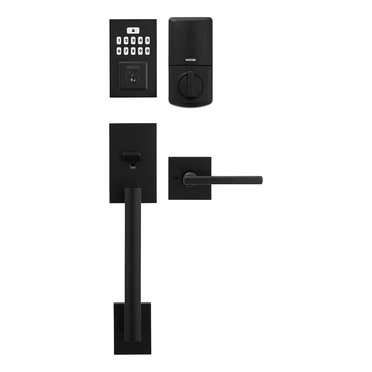 Weiser SmartCode Front Door Lock and Handle Set, Matte Black