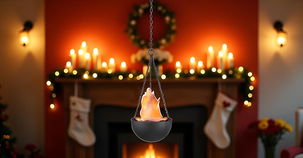 Aspen Creative 61168-02-1 Hanging Fire Flame Light Prop, Black