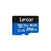 Lexar 256GB microSDXC UHS-I Card with SD Adapter, Blue, 160MB/s