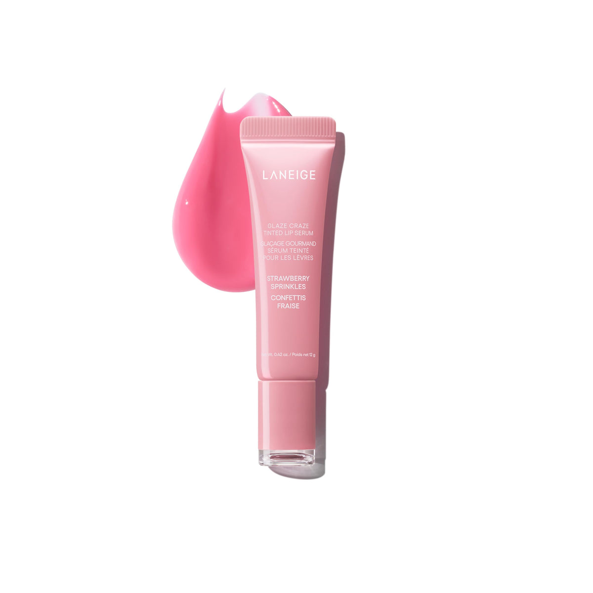 LANEIGE Glaze Craze Tinted Lip Serum, Strawberry Sprinkles, 0.42 oz