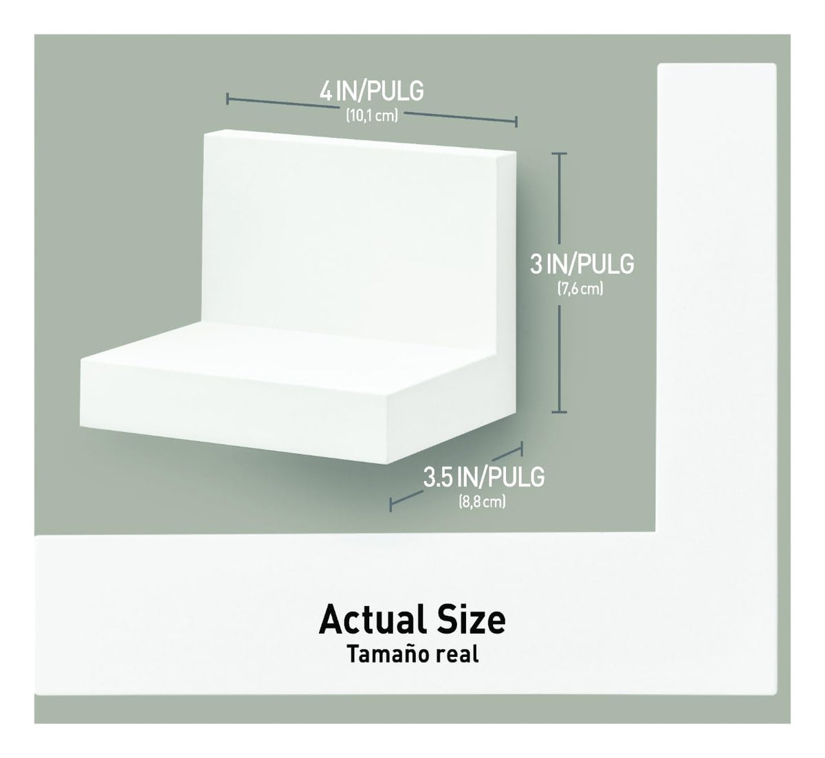 Command Display Floating Wall Shelves, Quartz, 2 Ledges