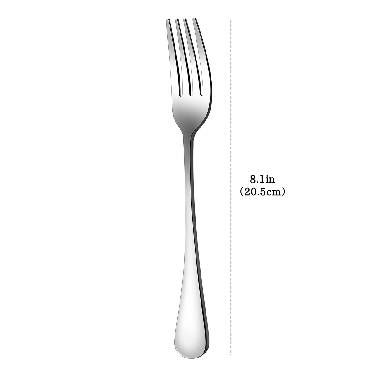 Stainless Steel Dinner Forks Set of 12, 8 Inch, Silver