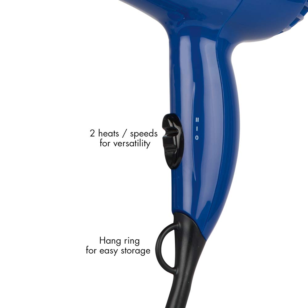 Conair 318RC 1875W Mid-Size Hair Dryer, Blue
