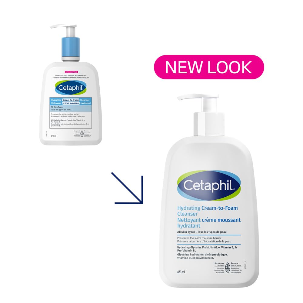Cetaphil Cream to Foam Face Wash, 473ml