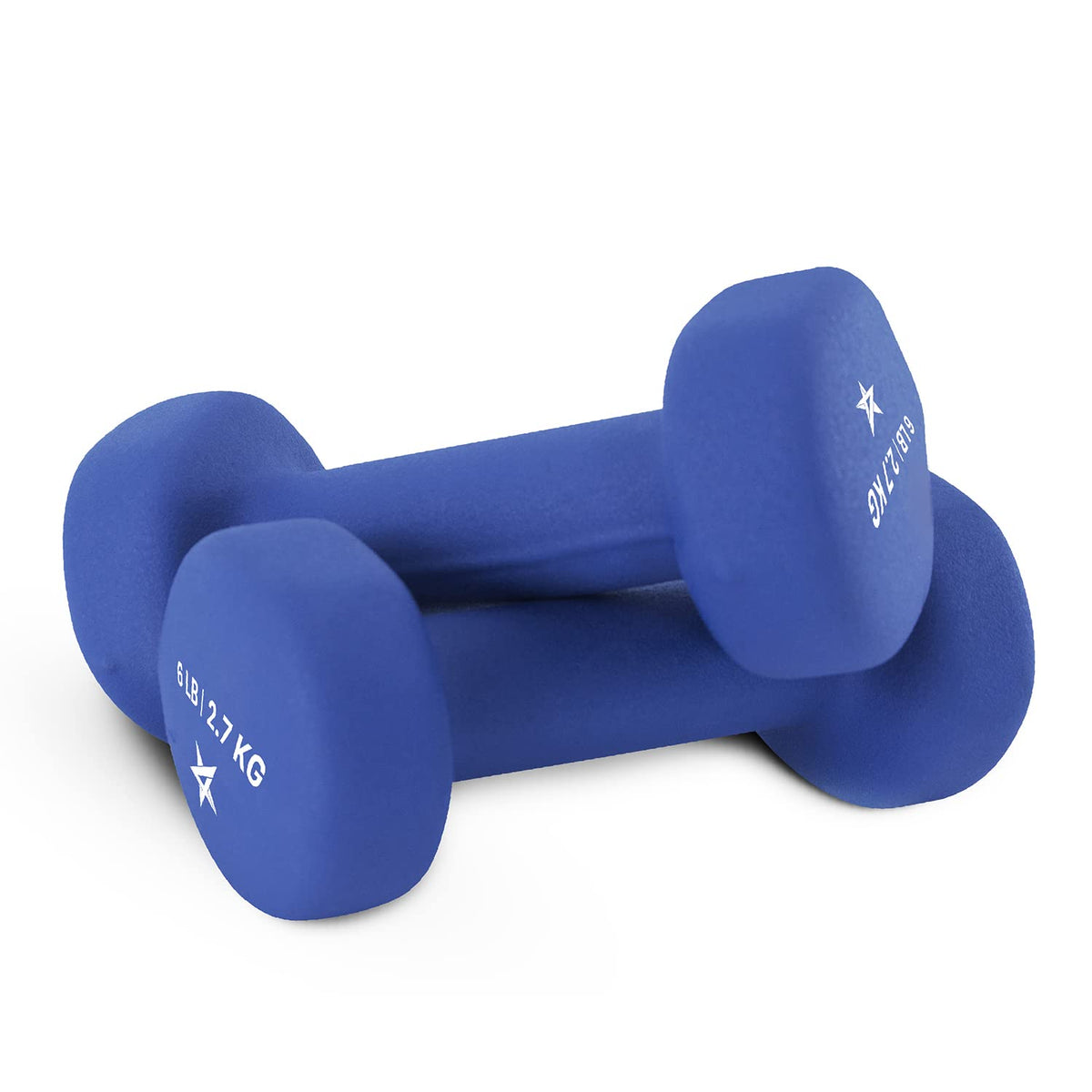 Yes4All Neoprene Dumbbells Pair, D. Blue, 6lbs